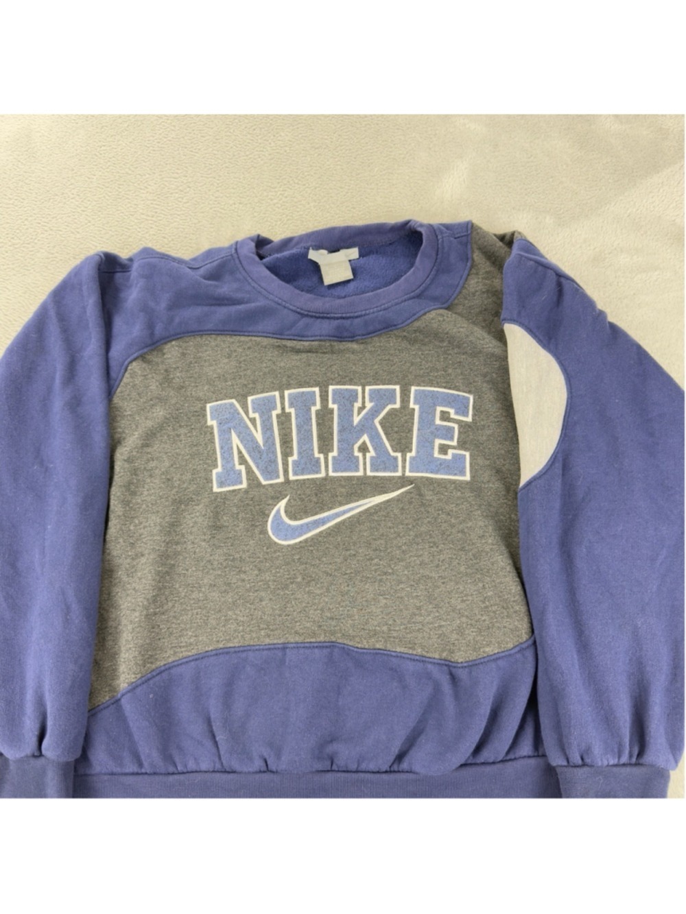 Vintage Nike Men's Size Medium Reworked Black/Grey Retro Fleece Crewneck Sweater - Picture 7 of 11